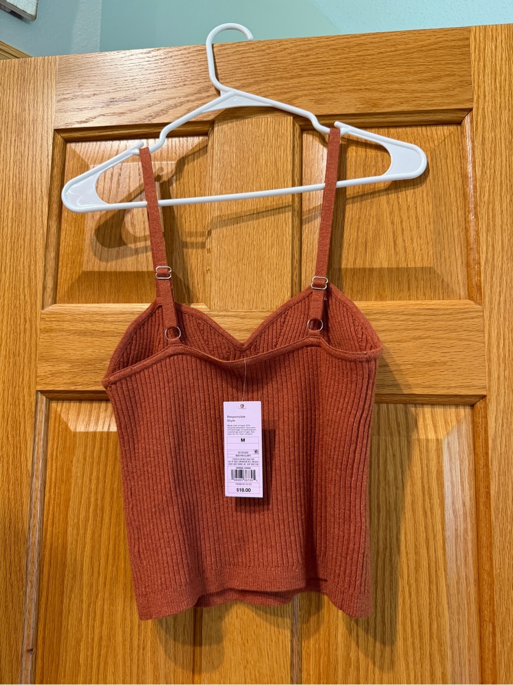 Target Rust-Red Ribbed Knit Camisole - Picture 3 of 4